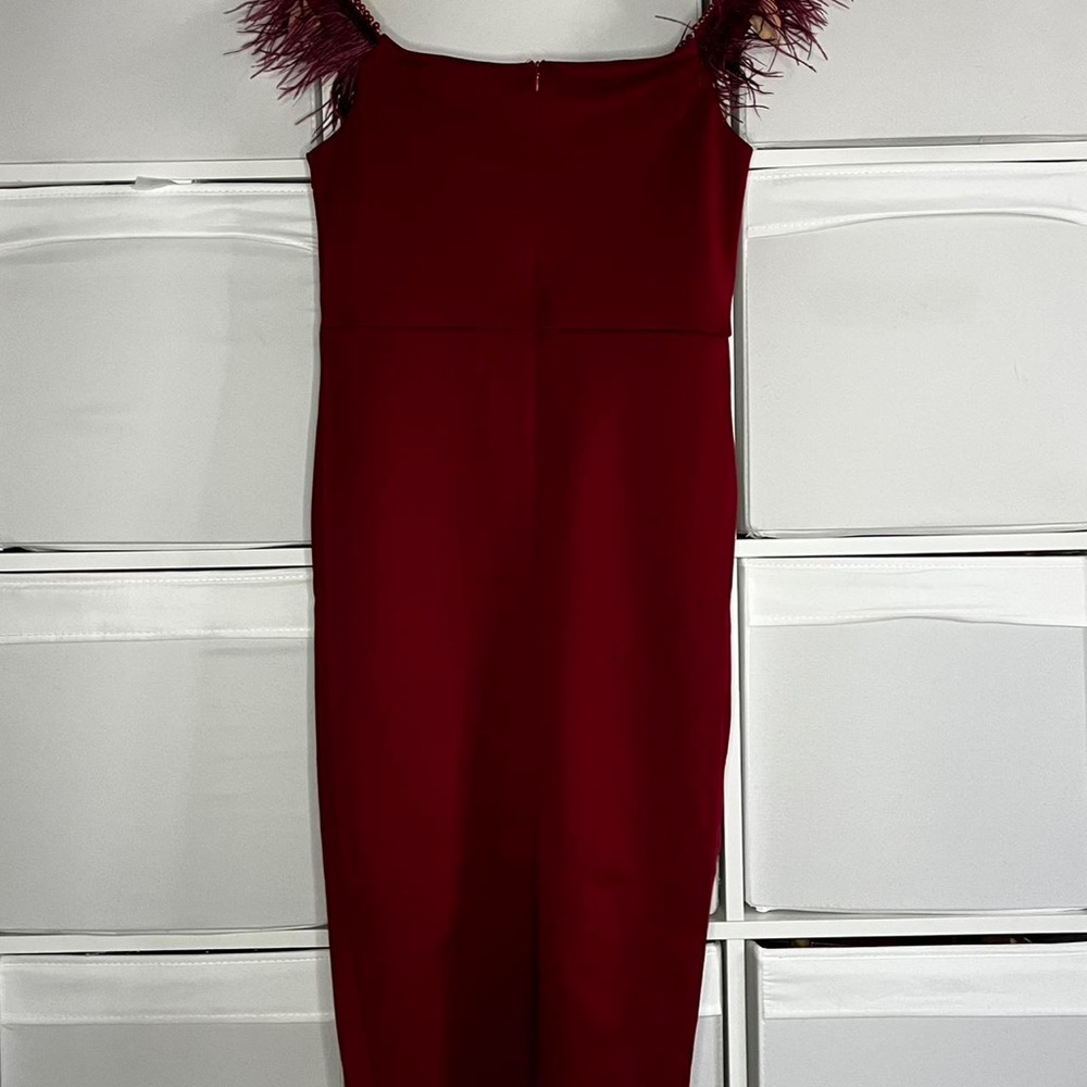 Burgundy dress Sexy Bodycon Dress Party Club Party Club Celebrity Elegant Clothi - Picture 6 of 8